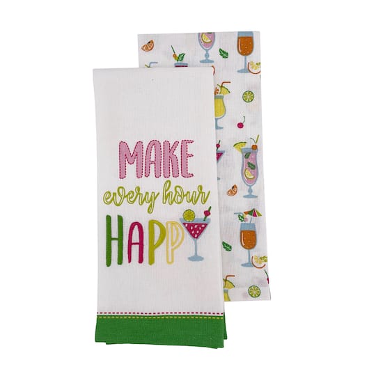 Happy Hour Tea Towel Set by Celebrate It&#xAE;